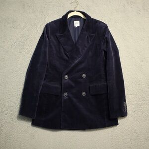 Gap Navy Corduroy Double-Breasted Blazer Jacket
